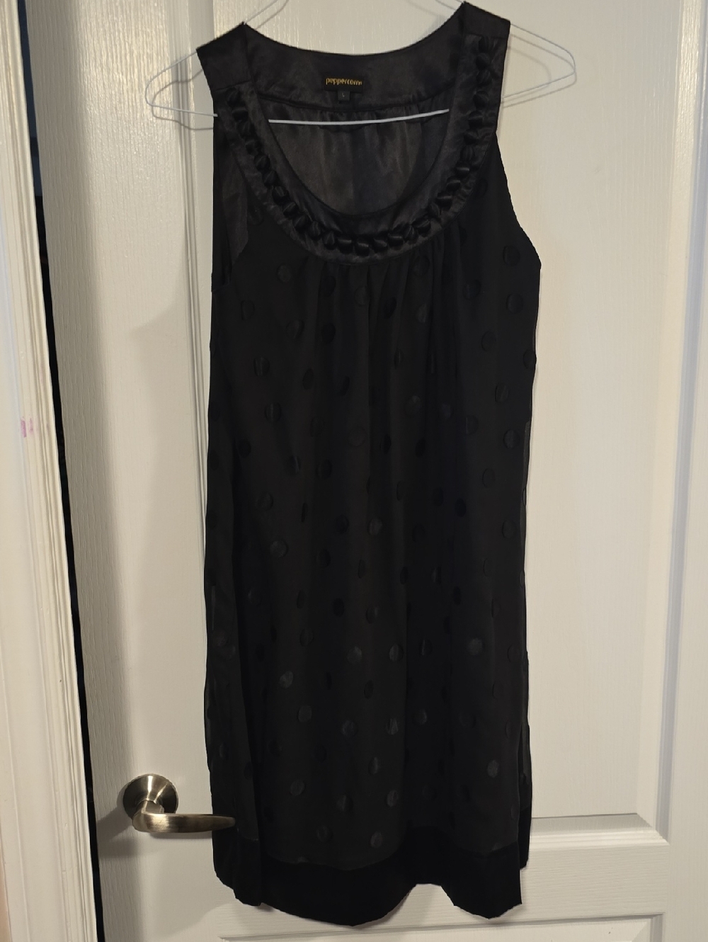Peppermint Black Sleeveless Polka Dot Midi Dress